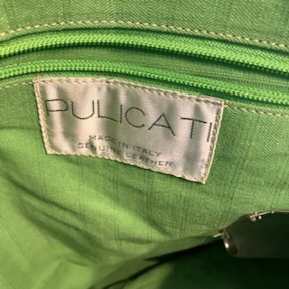 Pulicati Italian Leather bag with snakeskin handles and trim - Picture 8 of 10